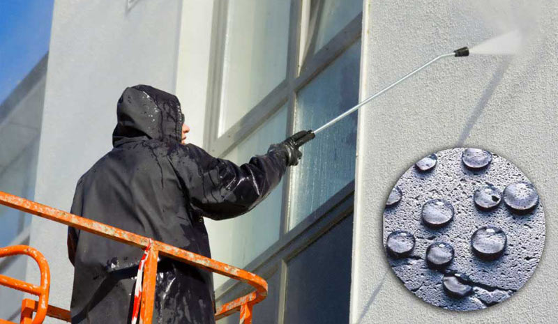 Nettoyage et ravalement façade  - PSPRO TOITURE 974 dans l'île de la réunion: nettoyage et application d’un anti algues curatif et préventif. imperméabilisant hydrofuge ravalement peinture façade